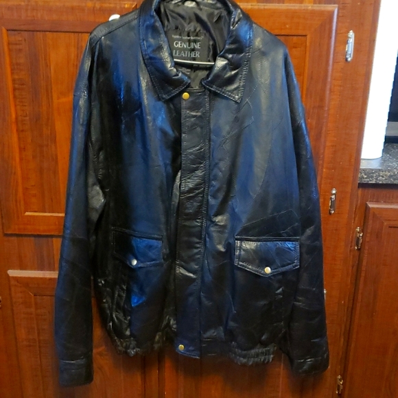 Mens Napoline Genuine Leather Bombers Jacket - Picture 1 of 3